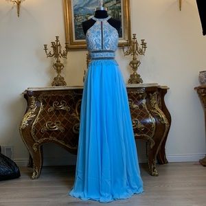 Women’s formal rhinestone Illusion evening prom dress